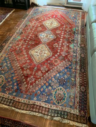 Gorgeous Tribal Hand Knotted Wool Rug - Qashqaii 5 X 8.  9 Ft