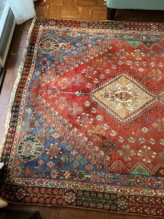 Gorgeous Tribal Hand Knotted Wool Rug - Qashqaii 5 X 8.  9 Ft 9