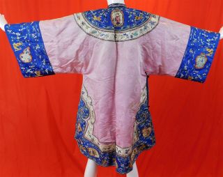 Antique Chinese Embroidered Eight Immortals Deities Seed Pearl Coral Beaded Robe 2