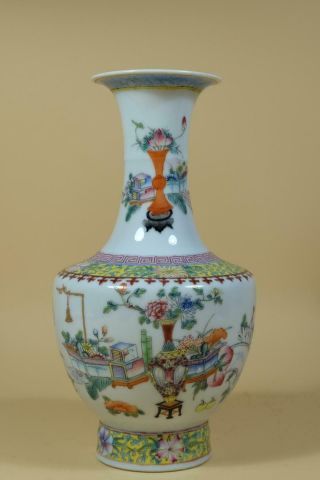 A Chinese Famille Rose Porcelain Vase.  Marked.