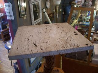 VINTAGE OWL NEST ARTS & CRAFTS STYLE GRANITE TOP END TABLE FOUR LEGGED 21.  5 
