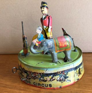 Marx 1930’s Ring - A - Ling Circus,  Wind Up Clockwork Tin Toy As Found