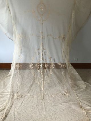 Exceptional Antique Tambour Lace Bedspread