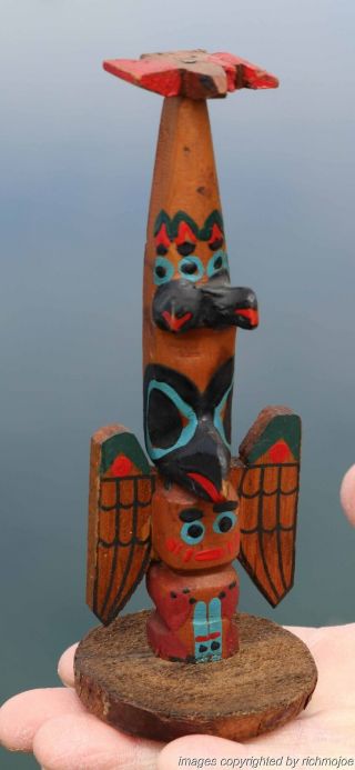 Fine Old Northwest Coast Tsimshian Indian Totem Pole Conrad Mather Sr