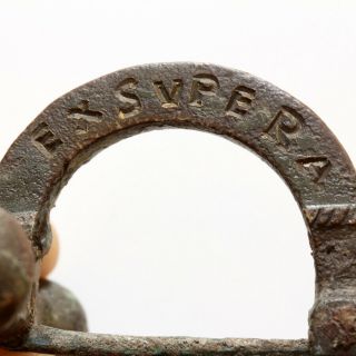 Roman Military Bronze Crossbow Fibula Brooch With Inscriptions 400 Ad Ex Svpera