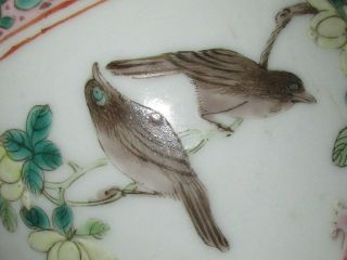 VIntage Chinese Porcelain Famille Rose Bird Flower Vase Qianlong Mark Wax Seal 7