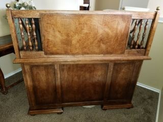 VINTAGE EXECUTIVE DESK LEATHER TOP AND ETCHED GLASS BACK 11