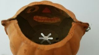 Antique Paper Mache HALLOWEEN PUMPKIN CANDLE BASKET 4.  25 