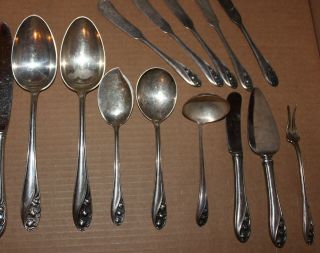 Vintage 1950 Gorham LILY OF THE VALLEY 44 Piece Sterling Silver Flatware Set 7
