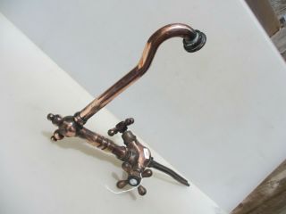 Vintage Copper Kitchen Sink Mixer Swan Neck Tap Retro Taps Old Copper Finish 6