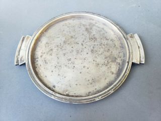 Early Georg Jensen Art Deco Sterling Silver Handled Round Tray 6 3/4 "