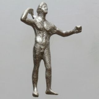 Extremely Rare Roman Silver Artemis Statue Ca 100 - 300 Ad
