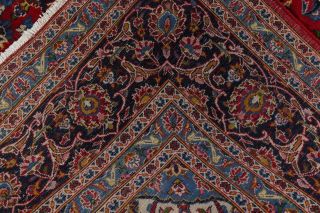 Traditional Vintage Floral Area Rug Hand - Knotted Wool Carpet 9 x 13 11