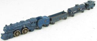 Antique Cast Iron Train Kilgore 1930 5 Piece Set