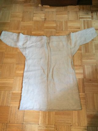 19th Century Heavy Linen Long Work Shirt/ Smock Simple Form For Rural Workers 10