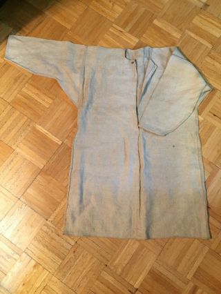 19th Century Heavy Linen Long Work Shirt/ Smock Simple Form For Rural Workers