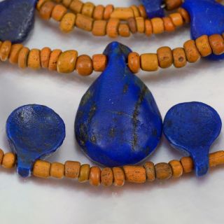 Ancient Beads Greco Bactrian Lapis Lazuli Turquoise Indo - Pacific Trade Glass 4