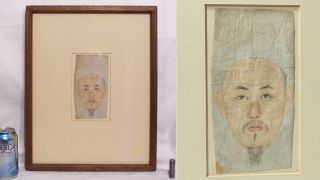 Small 18th Century Chinese Qing Dynasty Qianlong Period Sketch Of A Bannerman