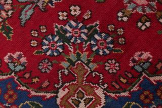 Vintage One - of - a - Kind Geometric Persian Oriental Hand - Knotted 4 ' x6 ' Wool Red Rug 12