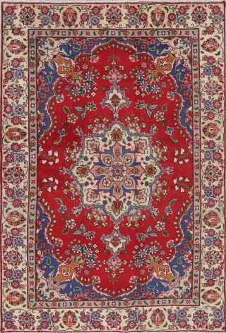 Vintage One - Of - A - Kind Geometric Persian Oriental Hand - Knotted 4 