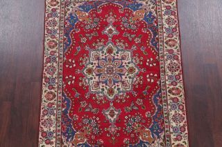 Vintage One - of - a - Kind Geometric Persian Oriental Hand - Knotted 4 ' x6 ' Wool Red Rug 3