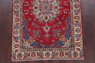 Vintage One - of - a - Kind Geometric Persian Oriental Hand - Knotted 4 ' x6 ' Wool Red Rug 6