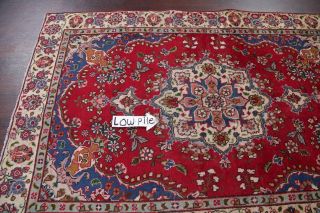 Vintage One - of - a - Kind Geometric Persian Oriental Hand - Knotted 4 ' x6 ' Wool Red Rug 8