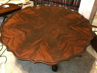 Baker Round Scalloped Coffee/cocktail Table,  Mahogany