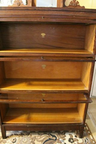 Antique Three Section Oak Stacking Barrister Bookcase Macy ' s 79 Finish 19 9