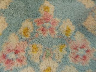 2x4 small Antique Oriental Area Rug Carpet Blue wool Flowers floral 10