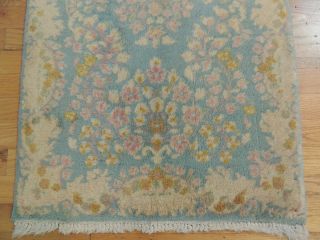 2x4 Small Antique Oriental Area Rug Carpet Blue Wool Flowers Floral