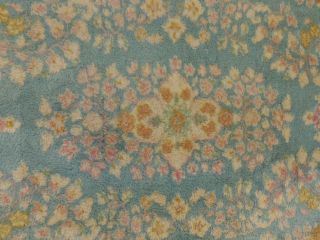 2x4 small Antique Oriental Area Rug Carpet Blue wool Flowers floral 3