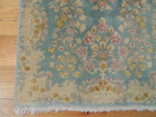 2x4 small Antique Oriental Area Rug Carpet Blue wool Flowers floral 4