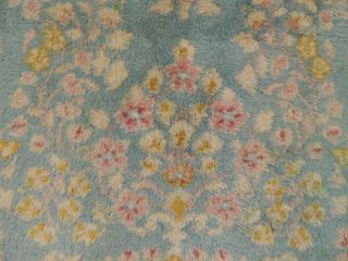 2x4 small Antique Oriental Area Rug Carpet Blue wool Flowers floral 5