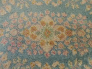 2x4 small Antique Oriental Area Rug Carpet Blue wool Flowers floral 6
