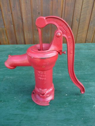 Old Cast Iron Hand Water Pump In Signed No 2