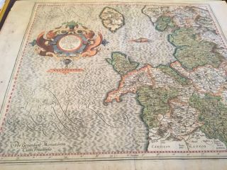 Two 17th Century Folding Maps Of Anglia In Latin,  Prob.  Hondius Mercator