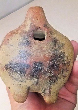 Pre Columbian Ocarina Figure With Mask And Crown 8