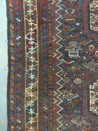 Wonderful Old Antique Handmade Qashqai Rug 6.  1x5.  3 Ft Shabby Chic 10