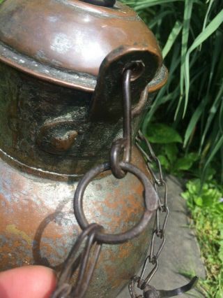 Antique Mission Craftsman Copper Bronze Lamp Hammered Stickley? 3