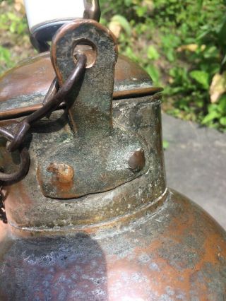 Antique Mission Craftsman Copper Bronze Lamp Hammered Stickley? 9