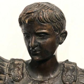 Antique Grand Tour Bronze Sculpture Statue of Augustus Caesar 2