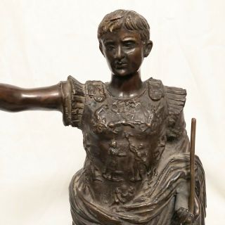 Antique Grand Tour Bronze Sculpture Statue of Augustus Caesar 3