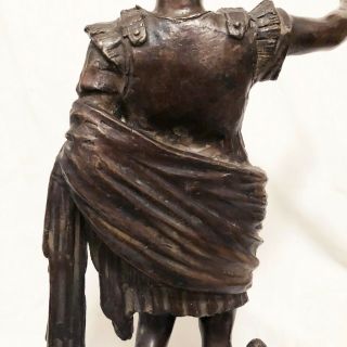 Antique Grand Tour Bronze Sculpture Statue of Augustus Caesar 4