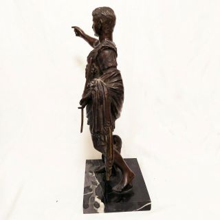 Antique Grand Tour Bronze Sculpture Statue of Augustus Caesar 8