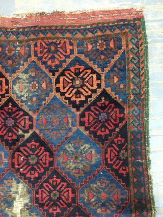 ca.  1900 Old Antique Handmade Baluchi Rug 5.  7x3.  7 Ft 5