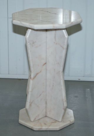 Small White Solid Marble Side End Lamp Wine Table Decorative And Unique Design
