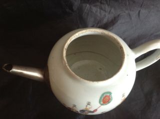 Large Qianlong Teaparty Teapot,  silver Spout enamels.  14.  5cm tal 20cm Long 11