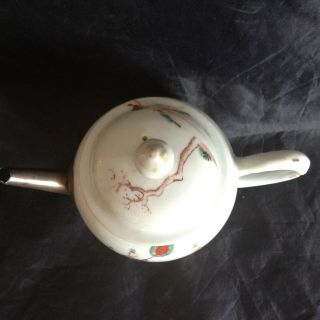 Large Qianlong Teaparty Teapot,  silver Spout enamels.  14.  5cm tal 20cm Long 4