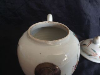 Large Qianlong Teaparty Teapot,  silver Spout enamels.  14.  5cm tal 20cm Long 9